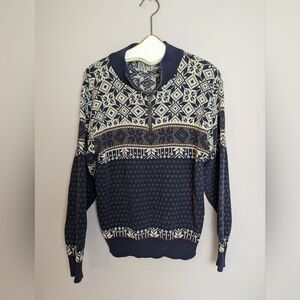 Vintage Daniel David Fair Isle Sweater – Zip Mock Neck – Size Small